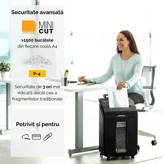 Distrugator documente 100 coli, Micro-Cut, FELLOWES Automax - 3Papet
