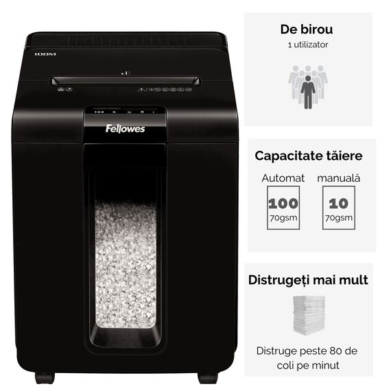 Distrugator documente 100 coli, Micro-Cut, FELLOWES Automax - 7Papet