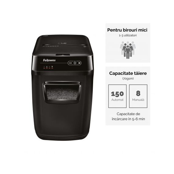 Distrugator documente 150 coli, Cross-Cut, FELLOWES Automax - 4Papet