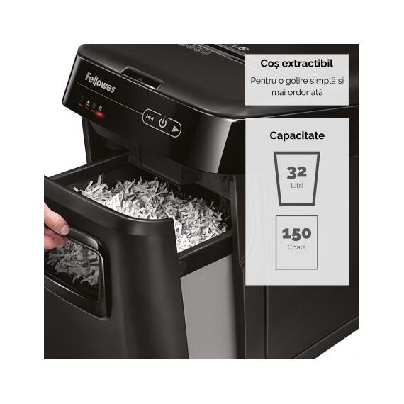 Distrugator documente 150 coli, Cross-Cut, FELLOWES Automax - 3Papet