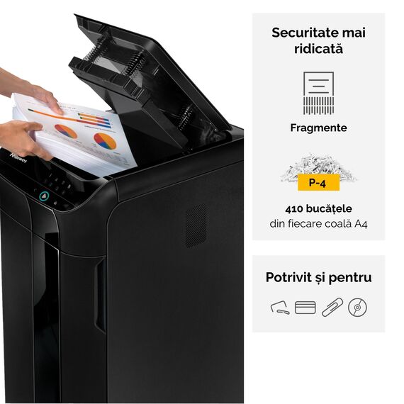 Distrugator documente 550 coli, Cross-Cut, FELLOWES Automax - 2Papet