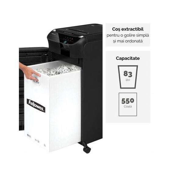 Distrugator documente 550 coli, Cross-Cut, FELLOWES Automax - 4Papet