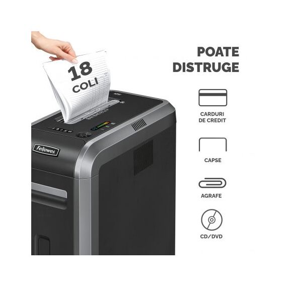 Distrugator documente 20 coli, Strip-Cut, FELLOWES 125i - 5Papet