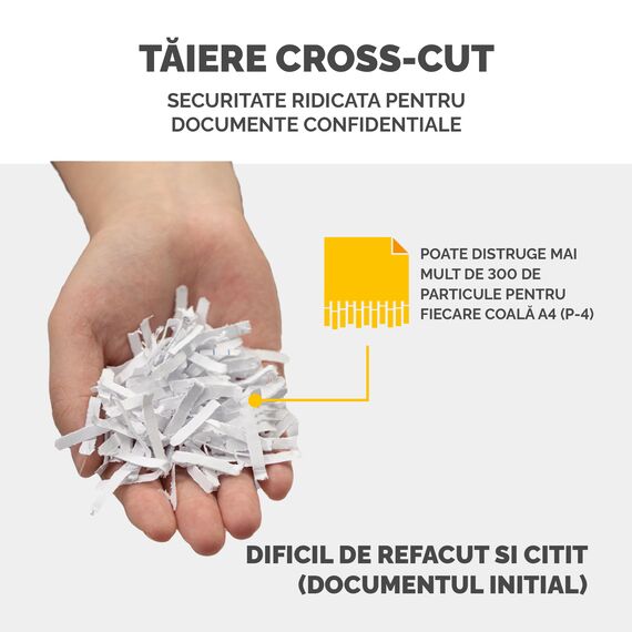 Distrugator documente 12 coli, Cross-Cut, FELLOWES 12C - 6Papet