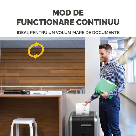 Distrugator documente 18 coli, Micro-Cut, FELLOWES 225Mi - 7Papet