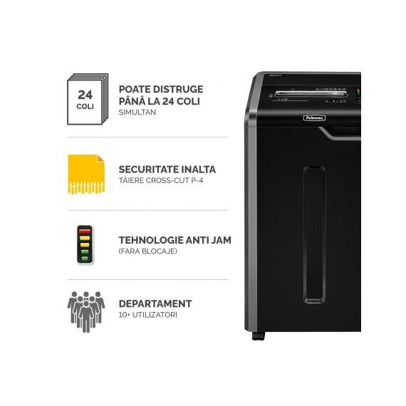 Distrugator documente 24 coli, Cross-Cut, FELLOWES 325Ci - 2Papet