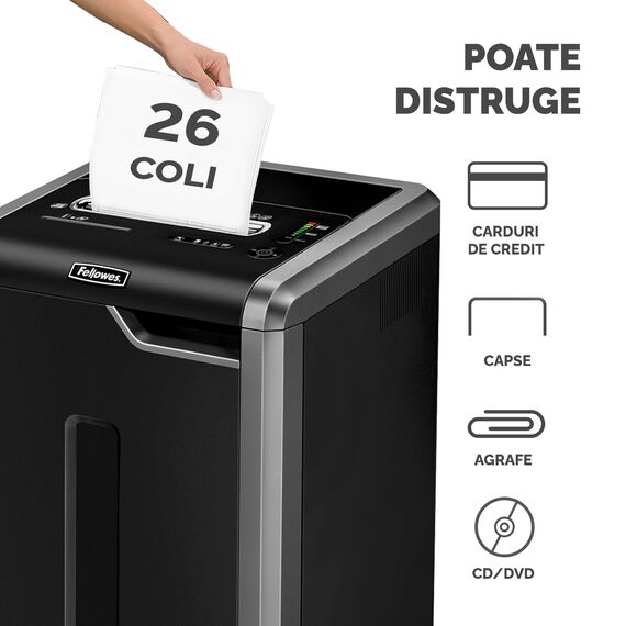Distrugator documente 26 coli, Strip-Cut, FELLOWES 325i - 3Papet