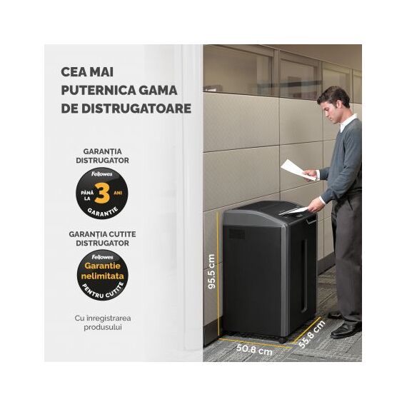 Distrugator documente 32 coli, Cross-Cut, FELLOWES 425Ci - 8Papet