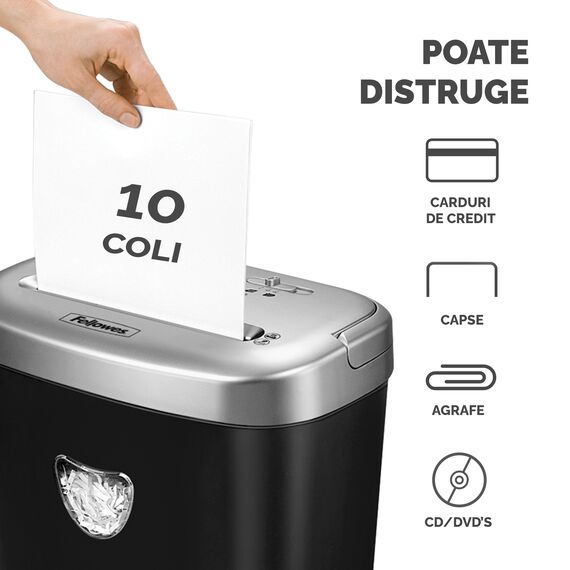 Distrugator documente 10 coli, Cross-Cut, FELLOWES 53C - 2Papet