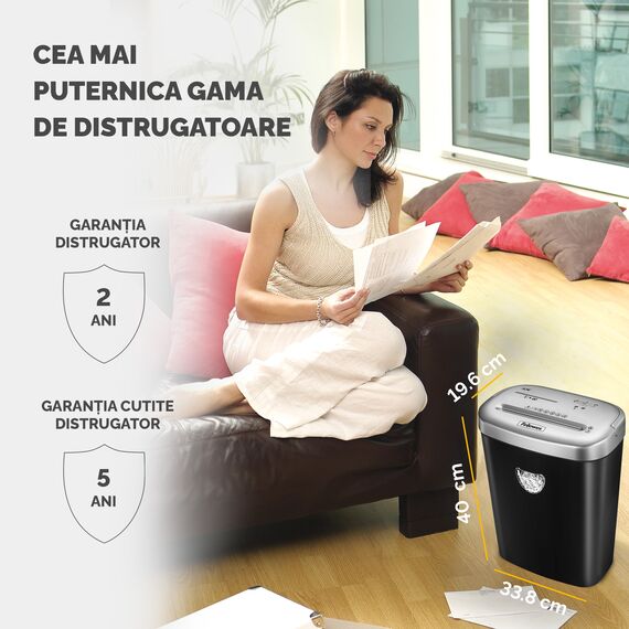 Distrugator documente 10 coli, Cross-Cut, FELLOWES 53C - 5Papet