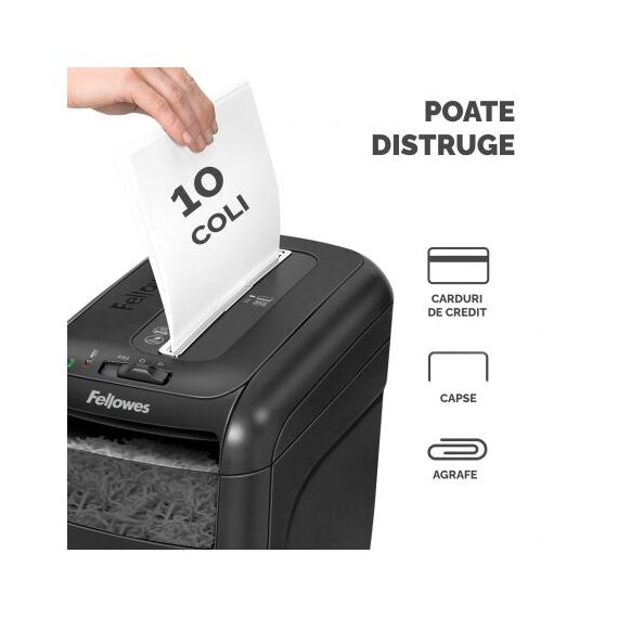 Distrugator documente 10 coli, Cross-Cut, FELLOWES 60CS - 3Papet