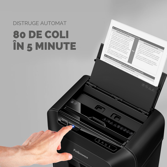 Distrugator documente hibrid, 80 coli, Micro-Cut, FELLOWES 80M - 6Papet