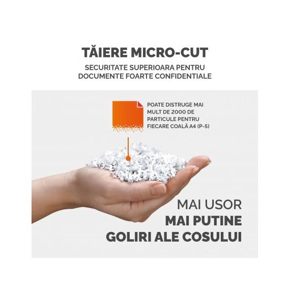 Distrugator documente 12 coli, Micro-Cut, FELLOWES LX201, negru - 7Papet