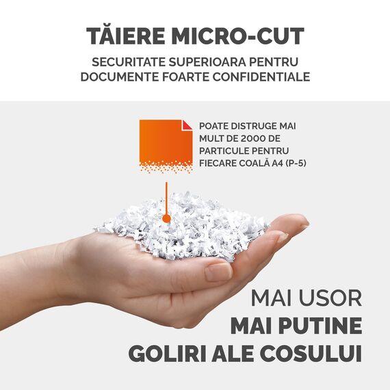 Distrugator documente 20 coli, Micro-Cut, FELLOWES LX221 - 9Papet