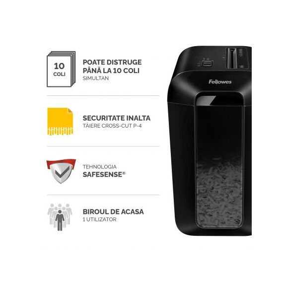 Distrugator documente 10 coli, Cross-Cut, FELLOWES LX65 - 2Papet