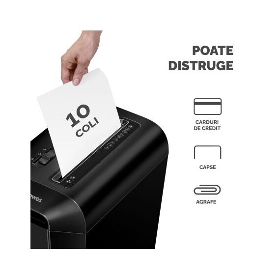 Distrugator documente 10 coli, Cross-Cut, FELLOWES LX65 - 3Papet