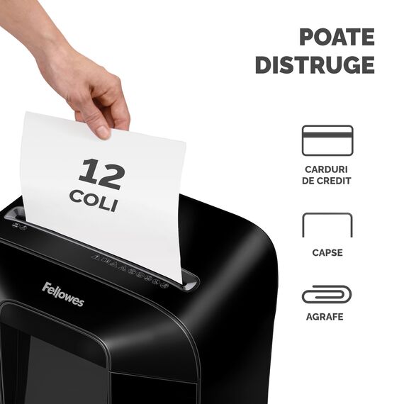 Distrugator documente 12 coli, Cross-Cut, FELLOWES LX85 - 2Papet