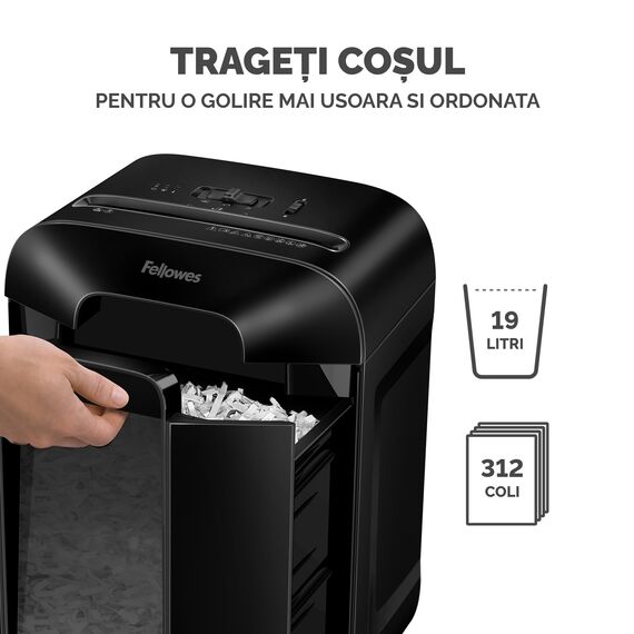 Distrugator documente 12 coli, Cross-Cut, FELLOWES LX85 - 5Papet