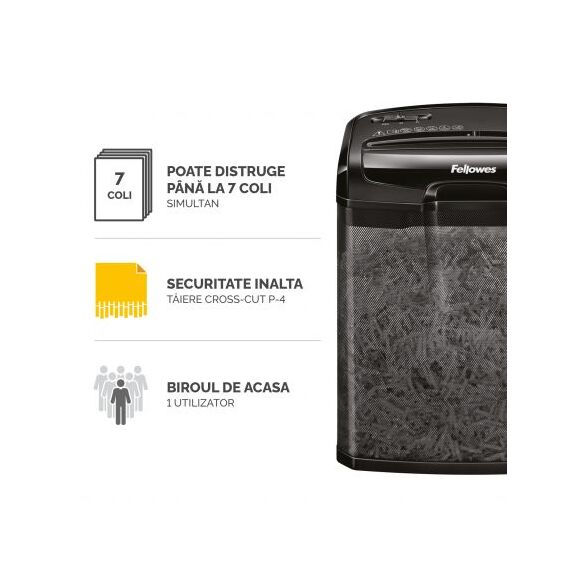 Distrugator documente 7 coli, Cross-Cut, FELLOWES M-7CM - 3Papet