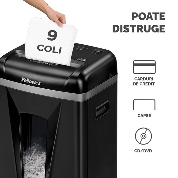 Distrugator documente 9 coli, Micro-Cut, FELLOWES MS-450 - 2Papet