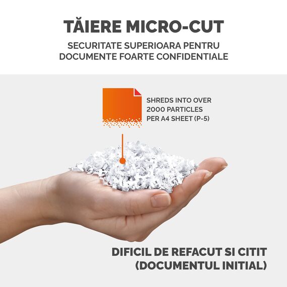Distrugator documente 9 coli, Micro-Cut, FELLOWES MS-450 - 5Papet