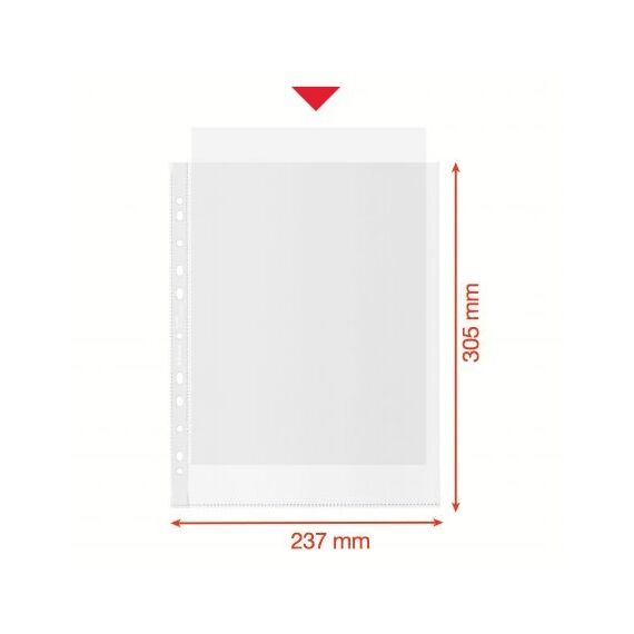 File protectie transparente, 70 microni, 50 buc/set, A4 XL Extra Wide, ESSELTE Recycled - 3Papet