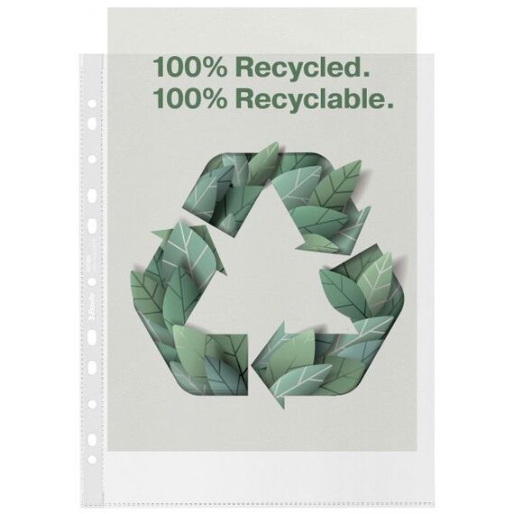 File protectie transparente, 70 microni, 50 buc/set, A4 XL Extra Wide, ESSELTE Recycled - Papet