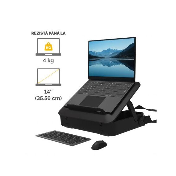 Geanta laptop cu suport ergonomic, FELLOWES Breyta, negru - 2Papet