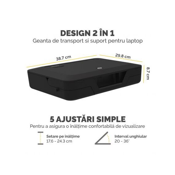 Geanta laptop cu suport ergonomic, FELLOWES Breyta, negru - 3Papet