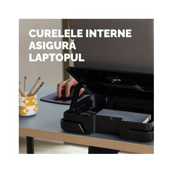 Geanta laptop cu suport ergonomic, FELLOWES Breyta, negru - 6Papet