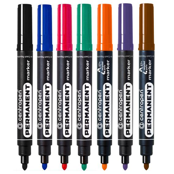 Marker permanent cu varf rotund, CENTROPEN 8566, ALEGE CULOAREA: Albastru - Papet