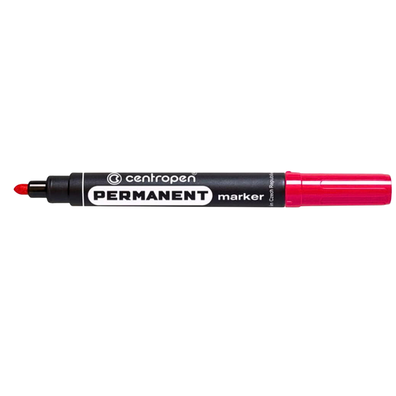 Marker permanent cu varf rotund, CENTROPEN 8566, ALEGE CULOAREA: Rosu - 2Papet