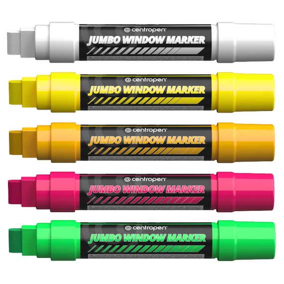Marker creta lichida 2-15 mm, CENTROPEN 9120 Jumbo, ALEGE CULOAREA: Galben - Papet
