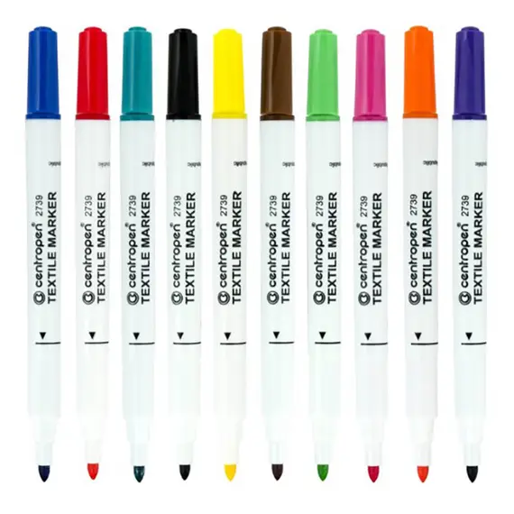 Marker pentru textile CENTROPEN, 10 culori/set - 2Papet
