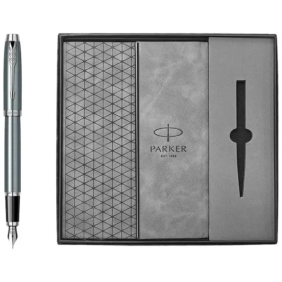 Set cutie cadou stilou, mapa si rezerva cerneala, PARKER IM Royal Blue Grey - Papet