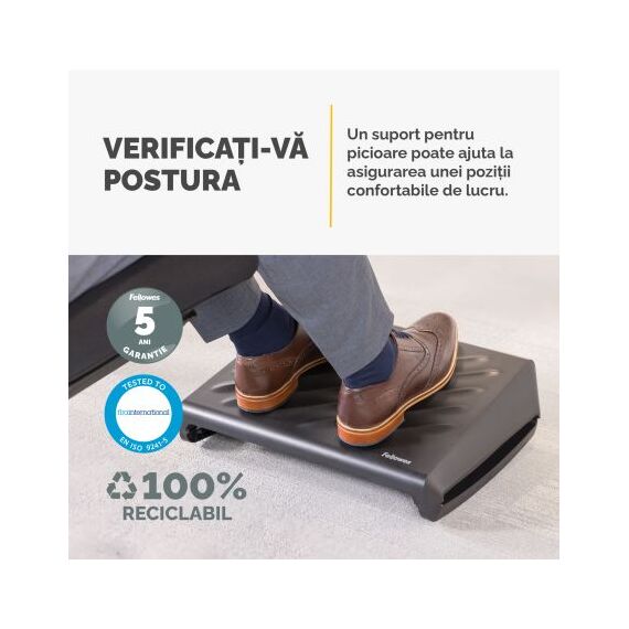 Suport ergonomic ajustabil pentru picioare, FELLOWES Breyta, ALEGE CULOAREA: Negru - 8Papet