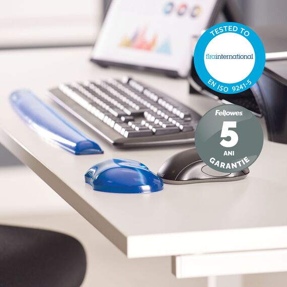Suport incheietura gel albastru, FELLOWES Crystal, ALEGE CULOAREA: Albastru - 4Papet