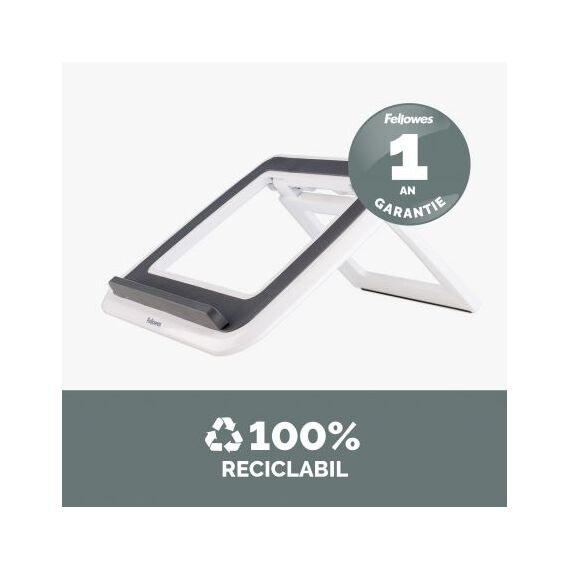 Suport ergonomic pentru laptop, FELLOWES I-Spire Quicklift, alb - 7Papet
