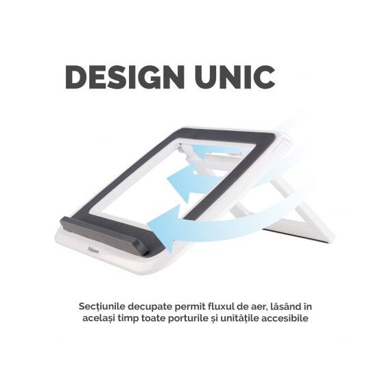 Suport ergonomic pentru laptop, FELLOWES I-Spire Quicklift, alb - 3Papet