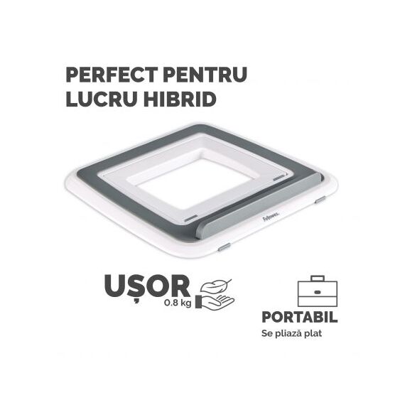 Suport ergonomic pentru laptop, FELLOWES I-Spire Quicklift, alb - 4Papet