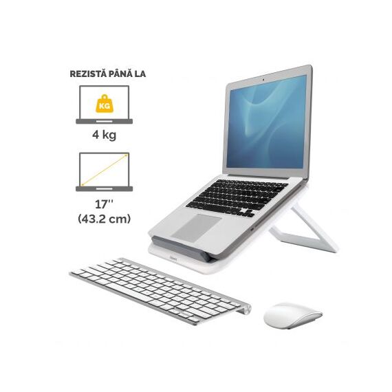Suport ergonomic pentru laptop, FELLOWES I-Spire Quicklift, alb - 2Papet