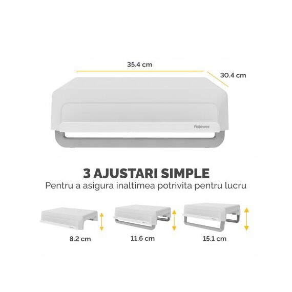 Suport monitor, FELLOWES Breyta, ALEGE CULOAREA: Alb - 6Papet
