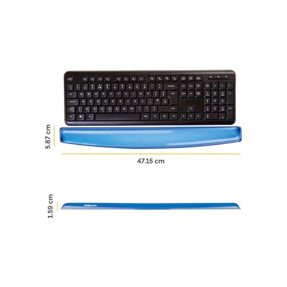 Suport incheietura pentru tastatura gel, FELLOWES Crystal, ALEGE CULOAREA: Albastru - 5Papet