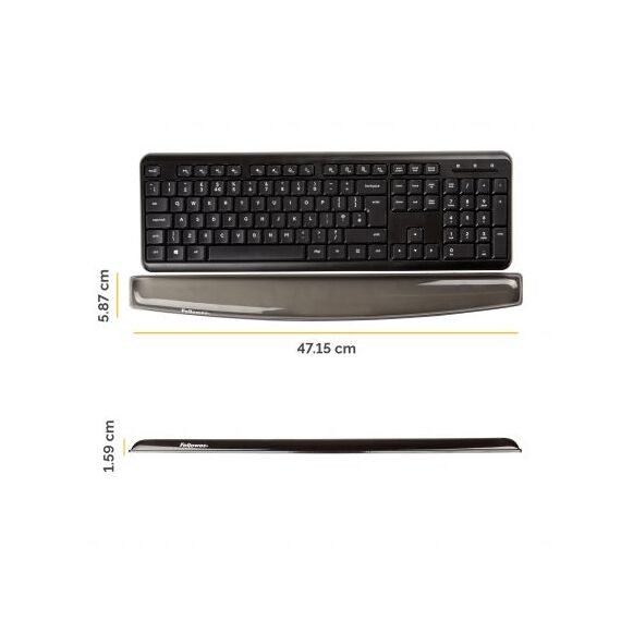 Suport incheietura pentru tastatura gel, FELLOWES Crystal, ALEGE CULOAREA: Negru - 5Papet