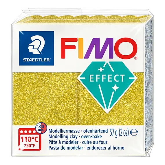 Lut polimeric Fimo Effect pentru modelaj 57g Gold Glitter STH-8010-112 - Papet