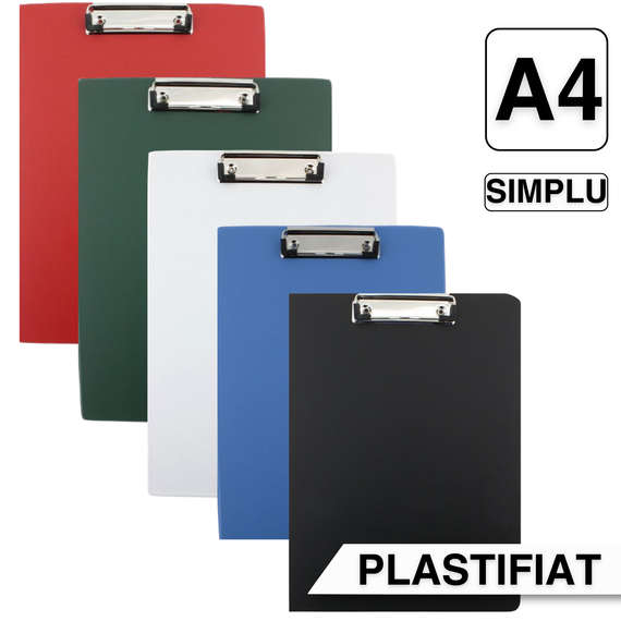 Clipboard simplu plastifiat A4, DACO, ALEGE CULOAREA: Verde - Papet