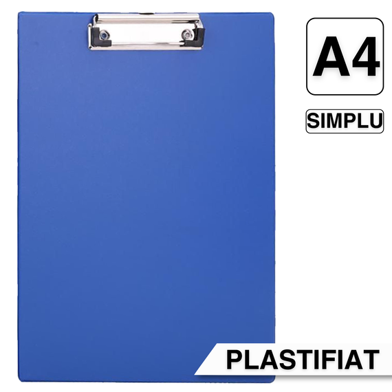Clipboard simplu plastifiat A4 albastru, DELI - Papet