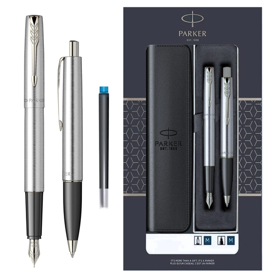Set cadou stilou, pix si etui, PARKER Frontier, Stainless Steel CT - Papet