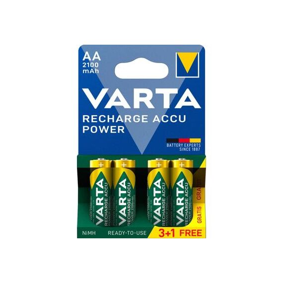 Acumulatori VARTA 1.2V AA LR6 Ni-MH, 3+1 gratis, 2100mAh preincarcati - Papet