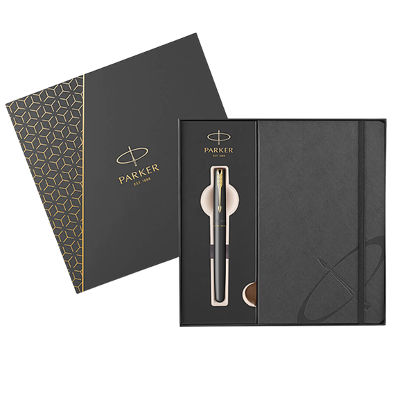 Set cadou stilou si notebook, PARKER Frontier Black GT - 2Papet
